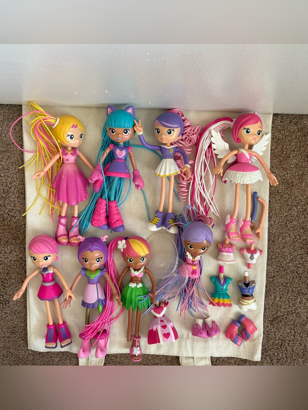 Moose Toys Betty Spaghetty Lot 2016 Mix N Match 8 Dolls Accessories Outfits